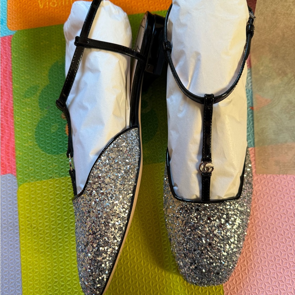 Elegant Silver Glitter Women's Shoes